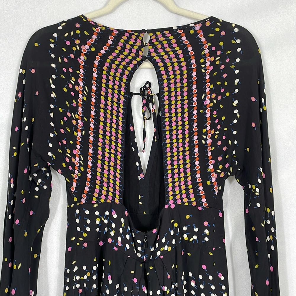 Free People Coryn Mini Dress Size 6 Ling Sleeve Open Back EUC - Picture 5 of 15